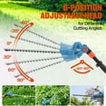 thumbnail image 4 of SENIX 20 Volt Max* Cordless Pole Hedge Trimmer 21-inch Blade Length with Adjustable Head & Telescoping Shaft, Battery & Charger included, HTPX2-M, 4 of 12
