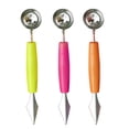thumbnail image 1 of 3pcs Multifonctions Fruits Coupeur de Sculpture Acier Inoxydable Melon Baller Scoop Cuisine Fournitures, 1 of 5
