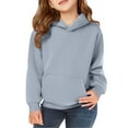 thumbnail image 4 of Mercatoo Youth Kids Cotton Hoodies Trendy Soft Warm Pullover Hoodie Sweatshirts Boys Girls Plain Fall Tops Clothes with Pockets, 4 of 8