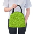 thumbnail image 6 of Fotbe Lime green glitter Pattern Lunch Bag, Insulated Lunch Box, Small Leakproof Cooler Food Lunch Containers Reusable High Capacity Lunch Tote Bags for Work, Travel, Outdoor, 6 of 6