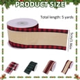 thumbnail image 3 of Goujian Christmas Plaid Wired Ribbon, 5 Yards Burlap Checkered Edge Ribbon, DIY Wreath Bow Gift Wrapping for Xmas Tree Weddings Holiday Home Crafts Decor, 3 of 6
