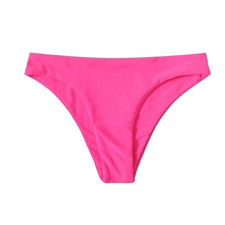 YOTMKGDO Bikini Bottoms For Women  Board Shorts  For Women Swimsuit Mid Rise High Cut Hot Banded Bathing Suit  Panties For Women  High Waisted  Pink+S
