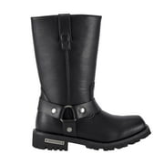 Dream Apparel Mens Motorcycle Leather Boots Biker Boots Riding Boots Black Waterproof