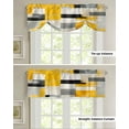 thumbnail image 4 of Tie Up Valance Curtain for Kitchen,Vintage Yellow White Black Graffiti Rod Pocket Short Curtains Adjustable Tie-Up Shade Valances,Abstract Color Blocks Window Treatment for Bathroom Living Room, 4 of 8
