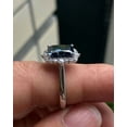 thumbnail image 2 of Gems Jewels 2.90 Ctw Emerald Cut Blue Sapphire & Diamond Wedding Anniversary Engagement Halo Ring 14K White Gold Plated 925 Sterling Silver 925 Sterling Silver -4, 2 of 4