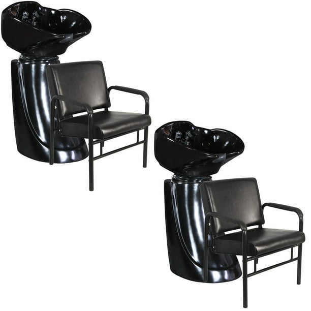 Black Free Standing Salon Shampoo Backwash Unit Bowl 2 x SU83BLK & SPC