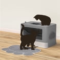 thumbnail image 1 of Dextrus Large Enclosed Cat Litter Box with Lid, Front Entry & Top Exit, Anti-Tracking Covered Litter Box with Scoop & Easy Clean Tray, Grey, 1 of 5