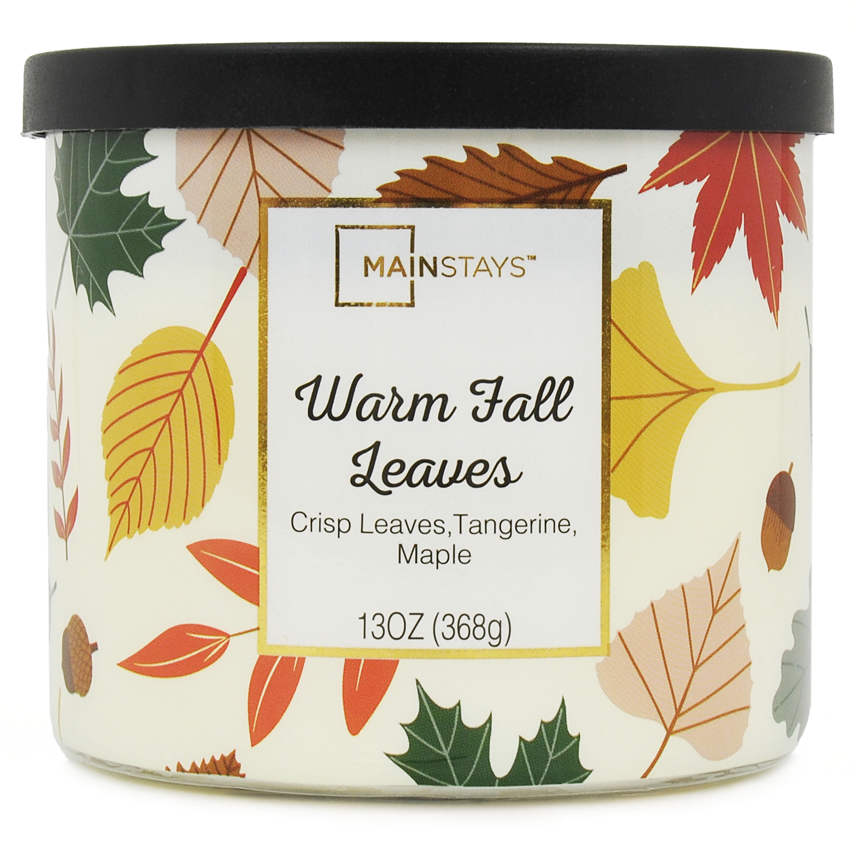 Mainstays Warm Fall Leaves Candle, 13 ounce