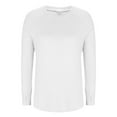 thumbnail image 3 of Sevevn Women'S Casual Solid Color Round Neck Long Sleeved Tops White XL Sales Today, 3 of 6
