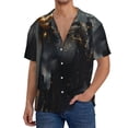 thumbnail image 1 of Fotbe Black And Gold White Horse Camisa Estampada de Manga Corta para Hombre, Casual de Verano, Estilo Playero, Sin Arrugas-XX-Large, 1 of 5