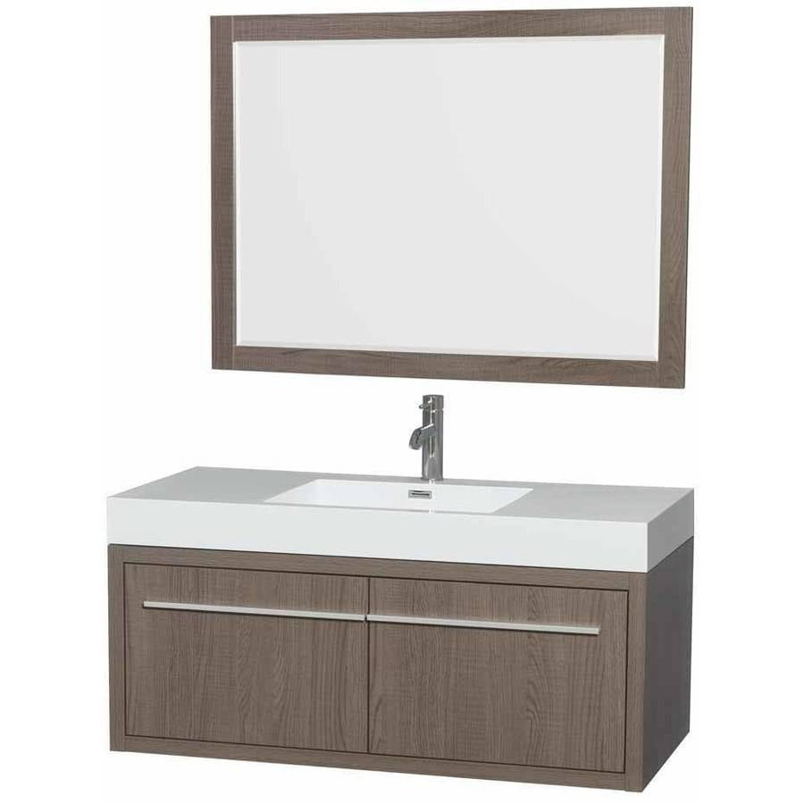 Wyndham WCR430048SGOARINTM46 48 Inch WallMounted Bathroom Vanity Set