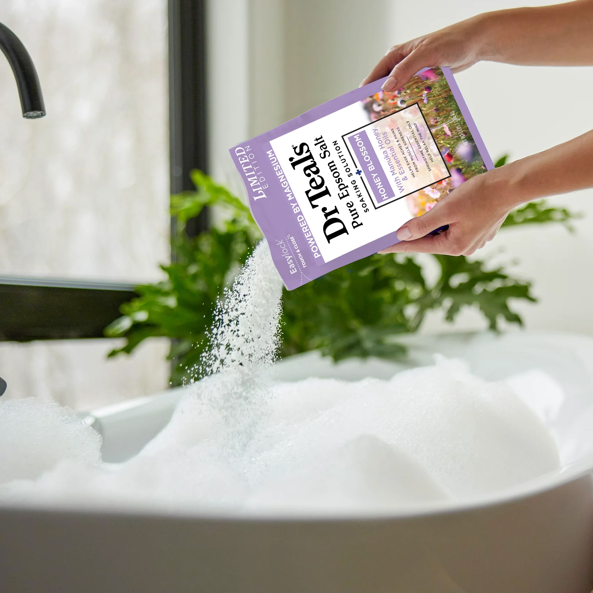 Dr Teal's Honey Blossom Epsom Salt Magnesium Soak with Honey & Essential Oils, 3 lbs, 4 count