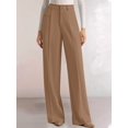 thumbnail image 6 of Womens Wide Leg Dress Pants Business Casual Flowy Work Palazzo Pants High Waisted Slacks Trousers Khaki L, 6 of 7