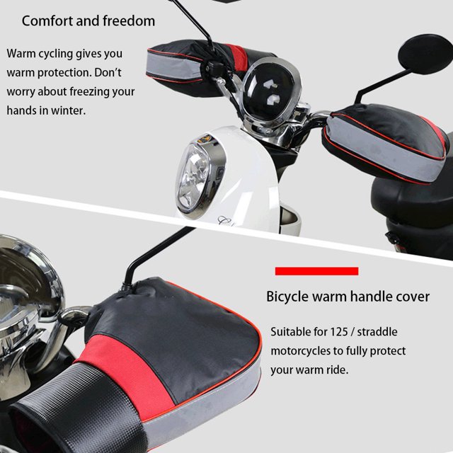 Manguitos para manillar de motocicleta, guantes gruesos y cálidos a prueba de viento para invierno (A) Sywqhk Accesorios para bicicletas
