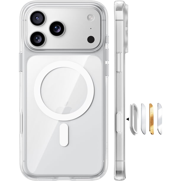 Funda para teléfono TORRAS Stronger, magnética, antiamarillenta, para iPhone 17 Pro Max, transparent