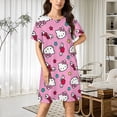 thumbnail image 2 of Hello Kitty Nightgowns for Women Short Sleeve Night Gown Soft Sleep Shirts Women's Sleepwear Print Sleep Dress, 2 of 7