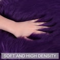 thumbnail image 3 of PiccoCasa Faux Fur Area Rug Shaggy Floor Mat, Purple 2x2 Feet Round, 3 of 6