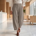 thumbnail image 5 of Cmfcve Barrel Pants for Women Summer Casual High Waisted Balloon Pants Boho Baggy Beach Wide Leg Pants, 5 of 7