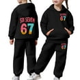 thumbnail image 2 of Girls Tracksuit Set Size 10-12 Casual Outfit Fashionable Print Hoodie and Pants Two Piece Comfy Playwear, 2 of 6