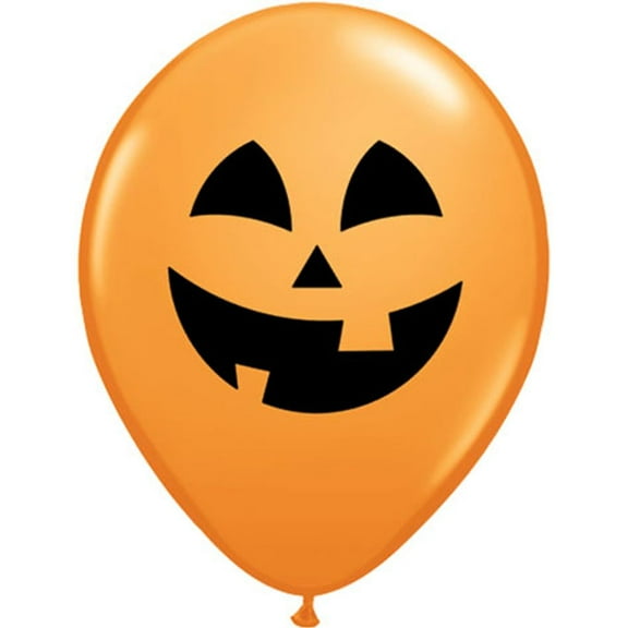 Qualatex Halloween Jolly Jack-O-Lantern 11" Latex Balloons, Orange, 50 CT