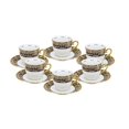 thumbnail image 2 of Euro Porcelain Premium 12-Pc. Miniature Espresso Cappuccino Set (4 oz), Vintage Cobalt Blue, 24K Gold-Plated, 2 of 4