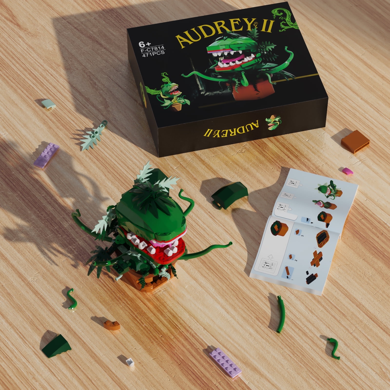  VONADO Audrey II Building Kit, Piranha Flower Little Shop of  Horrors Building Toys, Cannibal Flower Building Blocks Toys, Christmas  （303Pcs） : Toys & Games