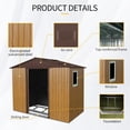 thumbnail image 5 of Jopath 8ftx4ft Outdoor Metal Storage Shed with Window and Metal Foundation for Backyard, Patio, Lawn (Coffee), 5 of 8