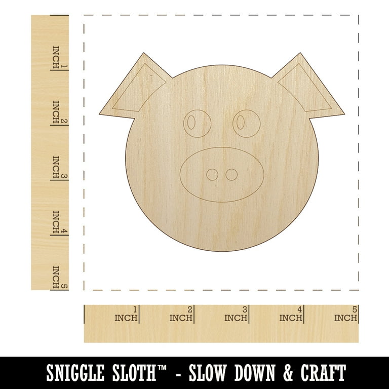 Sloth Face Unfinished Wood Shape Piece Cutout for DIY Craft Projects