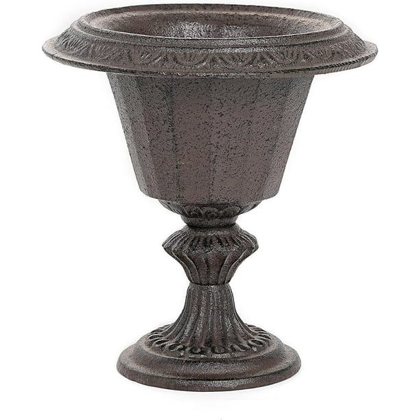 Sungmor Jarrón de Flores de Mesa de Hierro Fundido, Diseño Vintage de Urna Francesa Bonita, Centro de Mesa Decorativo de 7" de Alto y 6.6" de Ancho, Soporte para Flores, Arreglo Floral Artificial, De