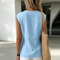 thumbnail image 6 of Aboser Twist Front Wrap Vest Tops for Women Dressy Casual Sleeveless Shirts Summer Cotton and Linen Vests Solid V Neck Blouses for Work Office, 6 of 7
