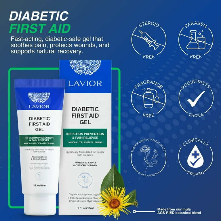 LAVIOR - Diabetic First-Aid Gel (1oz) - Speeds Healing for Cuts, Scrapes,  Burns, and Minor Injuries - Walmart.com