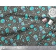 thumbnail image 3 of Soimoi Gray Cotton Duck Fabric Heart & Crystal Stone Geometric Print Fabric by the Yard 56 Inch Wide, 3 of 3