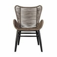thumbnail image 3 of Fanny Outdoor Patio Dining Chair in Dark Eucalyptus Wood and Truffle Rope, 3 of 10