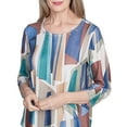 thumbnail image 4 of Alfred Dunner Womens Abstract Stained Glass Crew Neck Top, 4 of 4