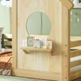 thumbnail image 3 of Miniyam Twin Floor Bed for Kids with Guardrails and Roof, Montessori House Bed Frame, Natural, 3 of 7