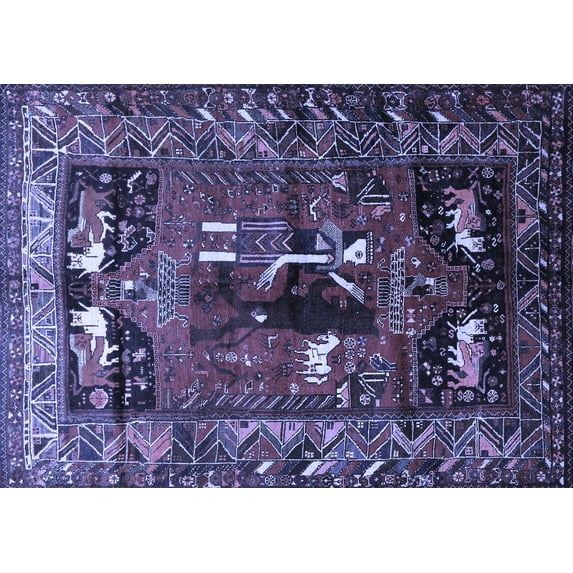 Ahgly Company Indoor Rectangle Animal Blue Traditional Area Rugs, 3' x 5'