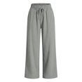 thumbnail image 5 of RFQWOVSR Women's High Waist Drawstring Wide Leg Linen Pants with Pockets Loose Fit Casual Summer Trousers XXL, 5 of 5