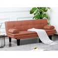 thumbnail image 2 of Topcobe 63.4" Modern Convertible Loveseat Futon Sofa Bed, Orange, 2 of 11