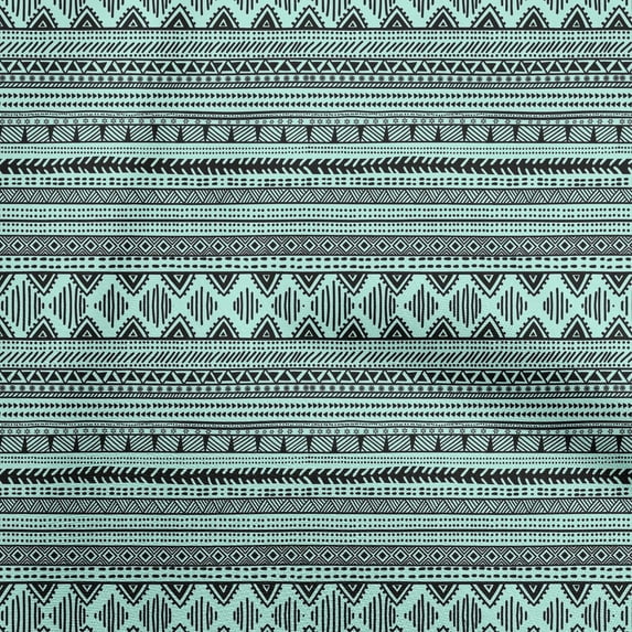oneOone Cotton Poplin Baby Blue Fabric Tribal Diy Clothing Quilting Fabric Print Fabric By Yard 42 Inch Wide