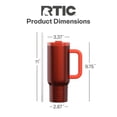 thumbnail image 4 of RTIC 30 oz Ceramic Lined Road Trip Tumbler with Handle and Leak-Resistant Straw Lid, Persimmon Metallic, 4 of 8