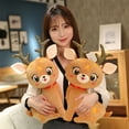 thumbnail image 5 of Cute Furry Reindeer Plush Toy for Kids – Soft Night Deer Pillow Doll in Brown or Pink, Christmas Holiday Gift for Girls, Bedtime Cuddle Toy, Room Decor Collectible, 5 of 6