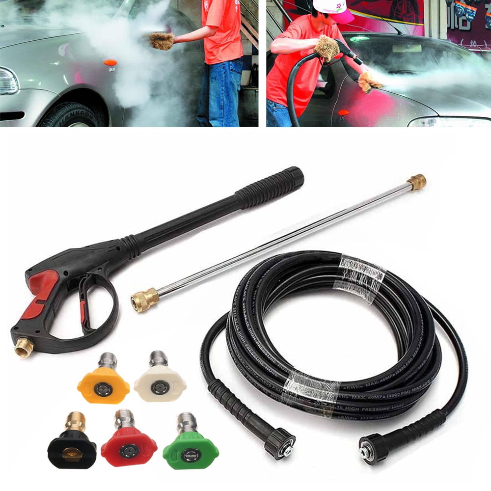 Dwellnix Electric Cordless Pressure Cleaner with 800cm Hose, Spray Gun, Wand, and 5 Tips, Ideal for Home and Outdoor Cleaning