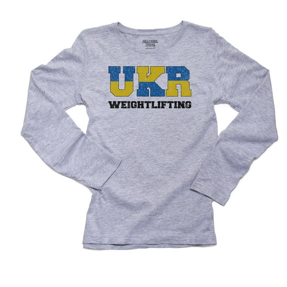 Ukraine Weightlifting - Olympic Games - Rio - Flag Women's Long Sleeve Grey T-Shirt