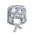 thumbnail image 2 of Salouo Happy Snowmen Snowfall Print Adjustable Working Caps,1 Pcs Working Hats Elastic Scrub Hats Elastic Tie Back Hats Unisex Nurse Scrub Cap Nurse Hats ,One Size, 2 of 7