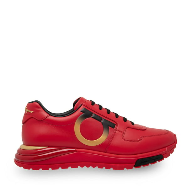 Salvatore Ferragamo Men's Red Gancini Sneakers, Size  