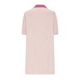 thumbnail image 4 of Camisas de Cuello en V de Manga Corta para Mujeres Vestido de Túnica de Rayas con Botón de Verano con Bolsillos, 95% Poliéster 5% Spandex para Diario Y Fiesta, 4 of 8