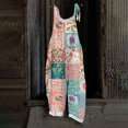 thumbnail image 2 of JULMCOMO Cotton Linen Jumpsuits for Women Floral Print Adjustable Strap Baggy Overalls Sleeveless Vintage Casual Jumpsuits Army Green S, 2 of 7