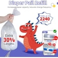 thumbnail image 3 of Diaper Pail Refill Bags 8 Pack Upgraded Odor Control Diaper Disposal Bag Compatible with All Diaper Trash Can, Compact Pail, Pails Diaper Pail Refills, 3 of 4