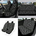 thumbnail image 2 of Renewold Bat Spider Web Gray Car Seat Covers Full Set of 15, with Steering Wheel Rearview Mirror Cover Seatbelt Pad Trash Bin Mount Sunglasses Holder Cup Holder Key Chain Halloween Auto Accessories, 2 of 7