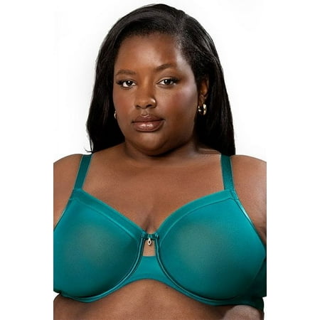 Curvy Couture Sheer Mesh Unlined Bra 1311